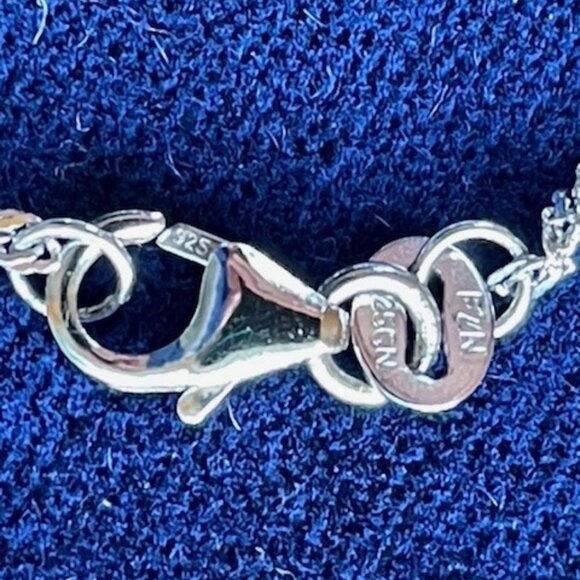 STERLING SILVER & CUBIC ZIRCONIA DESIGNER NECKLACE Fuzion Creations NEW 85 Gems - Picture 10 of 16